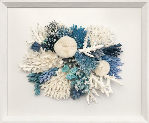 Natural Coral in Blue and White Wall Art
